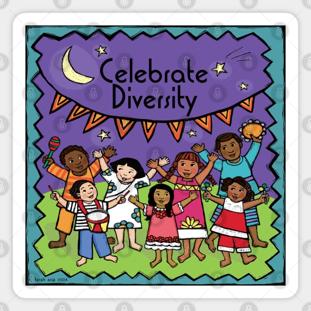 Celebrate Diversity by Farah Aria Magnet by Farah Aria Studio